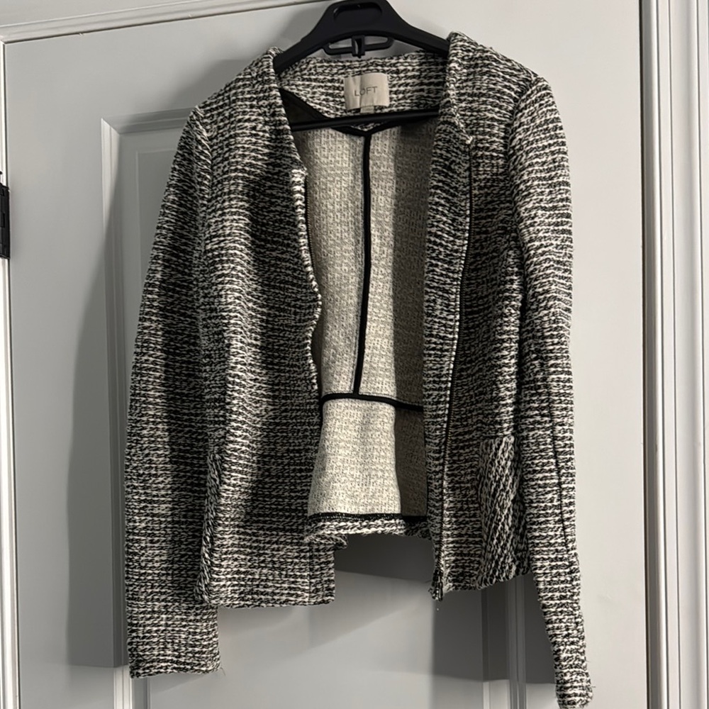 Women's Black and White Tweed Jacket
